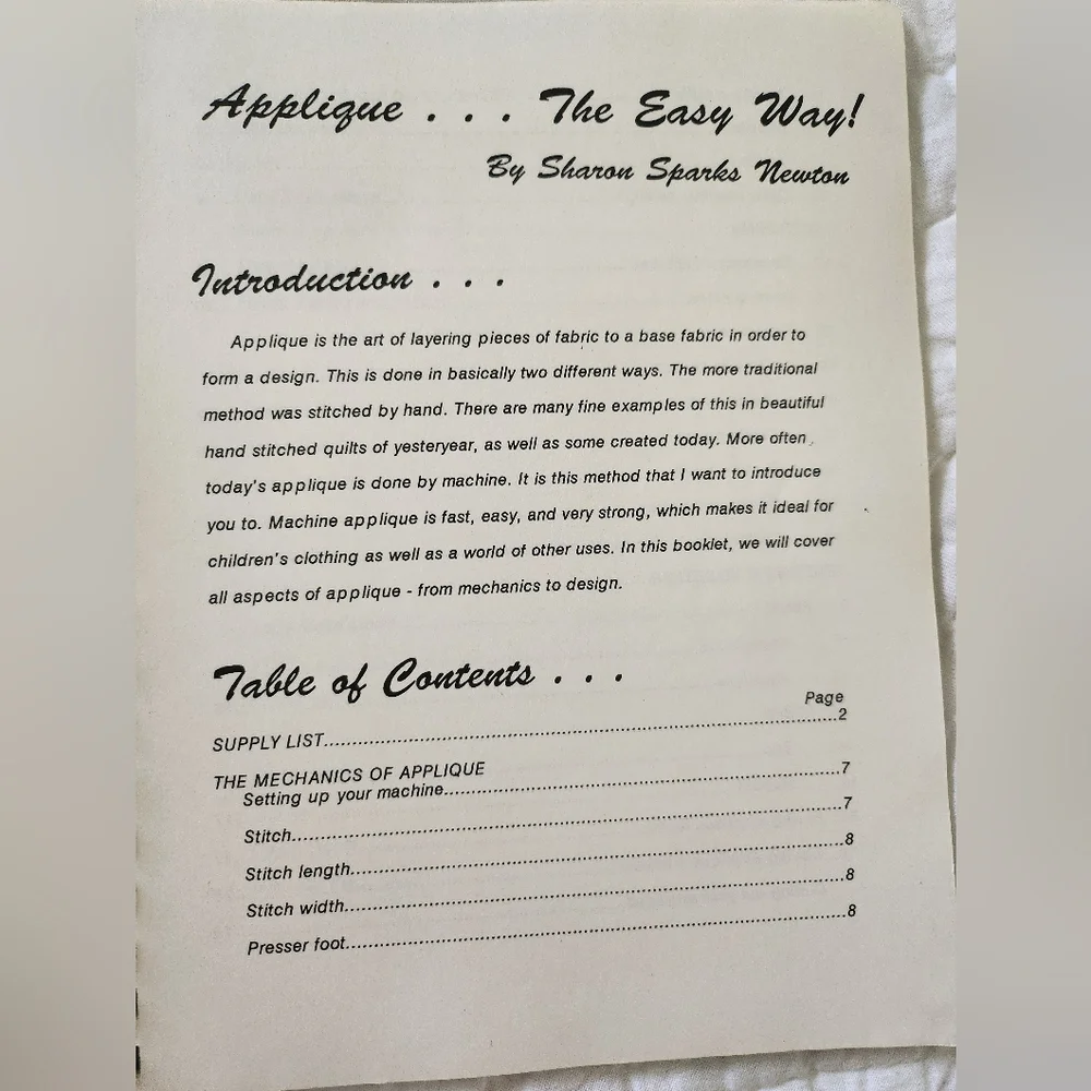 Applique The Easy Way! Includes 20 Designs With Complete Instructions